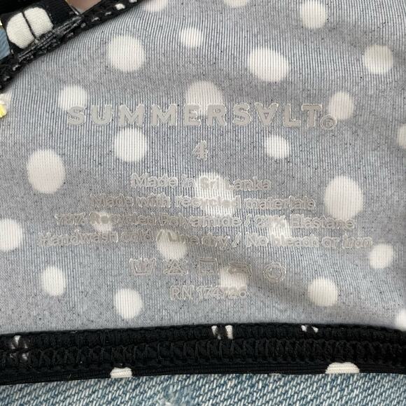 Summersalt Ruffle Oasis Black Polka Dot Bikini 2 Piece Swimsuit High Rise Size 4 - Picture 7 of 9